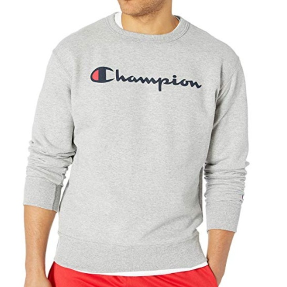 champion men's graphic powerblend fleece crew